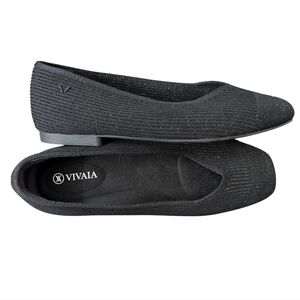 VIVAIA Knit Ballet Flats Black Comfort Sustainable Shoes EU 39